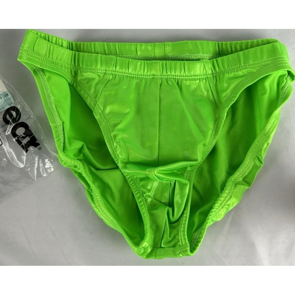 Vintage IM Undergear Lime Green Cire French Contour Bikini M Satin NEW Open Pack